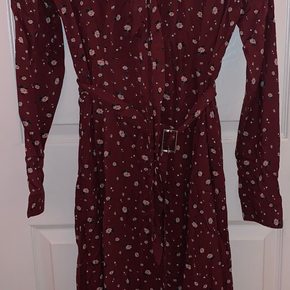 Floral Burgundy Maxi Dress - Picture 2 of 3